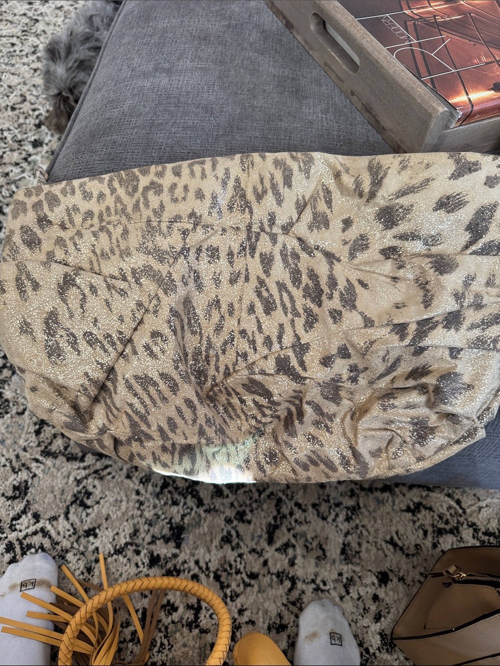 HOBO Beige and Brown Metallic Leopard Accent Pillow Cover